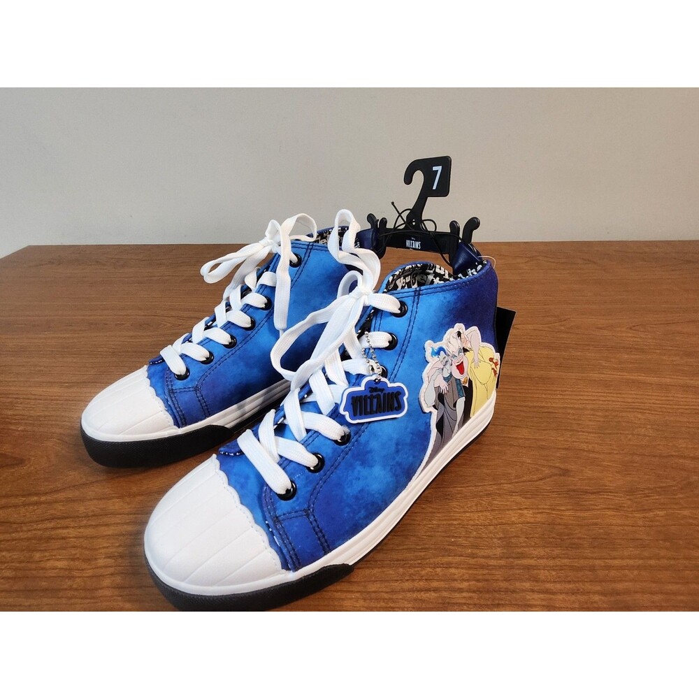 Disney Villains High Top Sneakers Women’s Size 7 Ground Up Lace‑Up Blue NWT